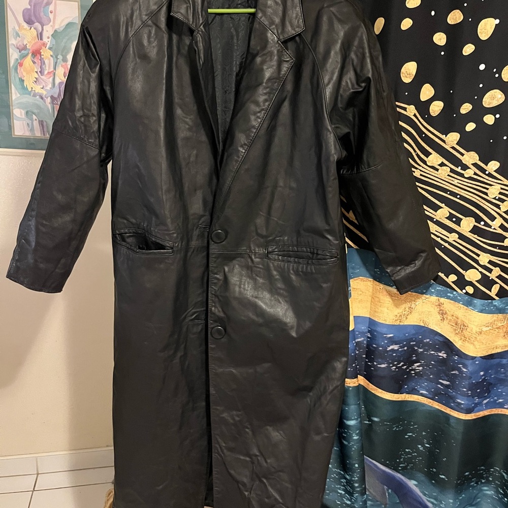Woman’s  Black Leather Coat